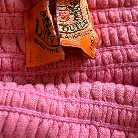 Rare Vintage Juicy Couture terrycloth smocked strapless babydoll dress, small - Picture 3 of 14